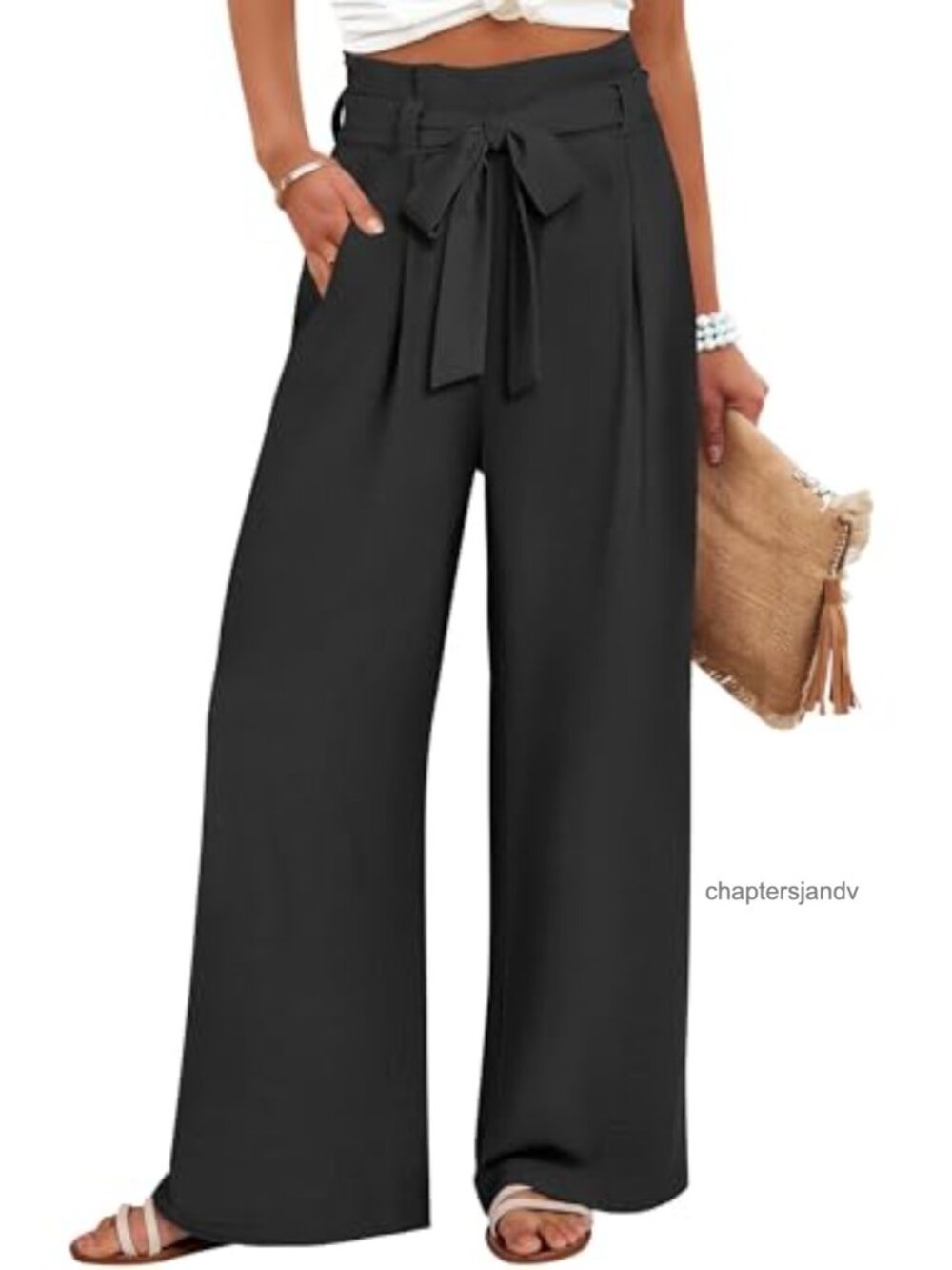 Womens Palazzo Wide Leg High Waisted Flowy Lounge Work Pants